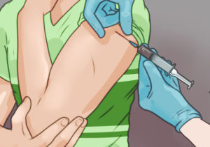 доктор делает прививку в руку рисунок